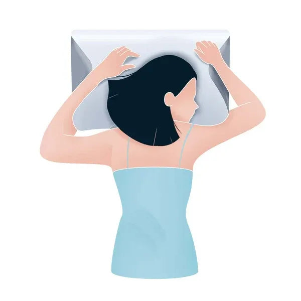 Stomach sleeper using the Velune Contour Relief Pillow