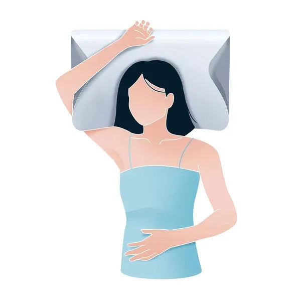 Back sleeper using the Velune Contour Relief Pillow